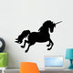 Jumping Black Unicorn Silhouette Wall Decal