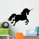 Jumping Black Unicorn Silhouette Wall Decal