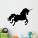 Jumping Black Unicorn Silhouette Wall Decal