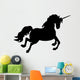 Jumping Black Unicorn Silhouette Wall Decal