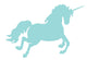 Jumping Blue Unicorn Silhouette Wall Decal