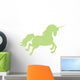 Jumping Green Unicorn Silhouette Wall Decal
