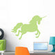 Jumping Green Unicorn Silhouette Wall Decal