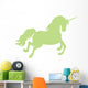 Jumping Green Unicorn Silhouette Wall Decal