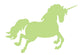 Jumping Green Unicorn Silhouette Wall Decal
