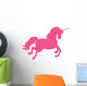 Jumping Hot Pink Unicorn Wall Decal