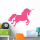 Jumping Hot Pink Unicorn Wall Decal