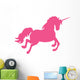 Jumping Hot Pink Unicorn Wall Decal