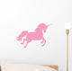Jumping Pink Unicorn Silhouette Wall Decal