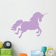 Jumping Purple Unicorn Silhouette Wall Decal