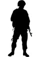 American Military Soldier Silhouette Wall Decal