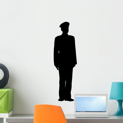 Military Silhouette Wall Decal shown on a wall