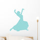 Light Blue Flamenco Dancer Wall Decal