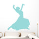 Light Blue Flamenco Dancer Wall Decal