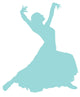 Light Blue Flamenco Dancer Wall Decal