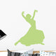 Lime Green Flamenco Dancer Wall Decal