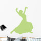 Lime Green Flamenco Dancer Wall Decal