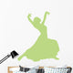 Lime Green Flamenco Dancer Wall Decal