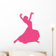 Hot Pink Flamenco Dancer Wall Decal