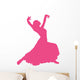 Hot Pink Flamenco Dancer Wall Decal