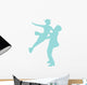 Blue Coupled Ballet Dancers Wall Decal