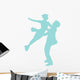 Blue Coupled Ballet Dancers Wall Decal