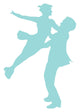 Blue Coupled Ballet Dancers Wall Decal
