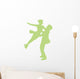 Green Coupled Ballet Dancers Wall Decal
