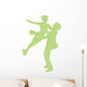 Green Coupled Ballet Dancers Wall Decal