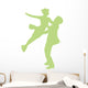 Green Coupled Ballet Dancers Wall Decal