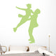Green Coupled Ballet Dancers Wall Decal