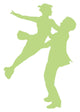 Green Coupled Ballet Dancers Wall Decal