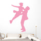 Pink Coupled Ballet Dancers Wall Decal