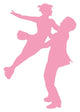 Pink Coupled Ballet Dancers Wall Decal