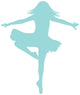 Blue Fouette Turns Ballerina Wall Decal