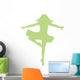 Green Fouette Turns Ballerina Wall Decal