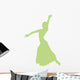 Lime Green Flamenco Dancer Wall Decal