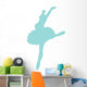 Light Blue Ballerina Wall Decal