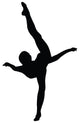Black Ballet Dancer Silhouette Wall Decal