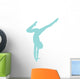 Light Blue Handstand Ballerina Wall Decal