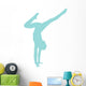 Light Blue Handstand Ballerina Wall Decal