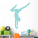 Light Blue Handstand Ballerina Wall Decal