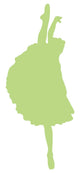 Green Upright Split Ballerina Wall Decal