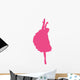 Hot-pink Upright Split Ballerina Wall Decal