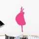 Hot-pink Upright Split Ballerina Wall Decal