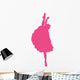 Hot-pink Upright Split Ballerina Wall Decal