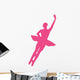Hot-pink Assemble Ballerina Dancer Wall Decal