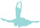 Blue Jumping Ballet Dancer Wall Decal