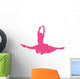 Hot-pink Jumping Ballet Dancer Wall Decal