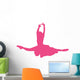 Hot-pink Jumping Ballet Dancer Wall Decal